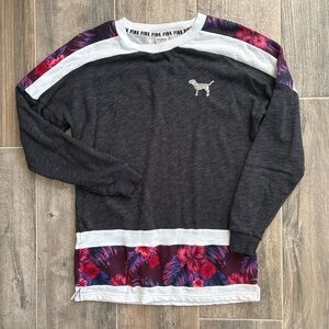 Victoria's Secret PINK Grey and White Sweater